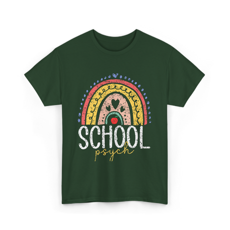 School Psych Psychology Education T-Shirt - Forest Green