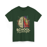 School Psychologist Psychology Brain T-Shirt - Forest Green