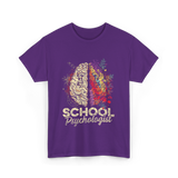 School Psychologist Psychology Brain T-Shirt - Purple