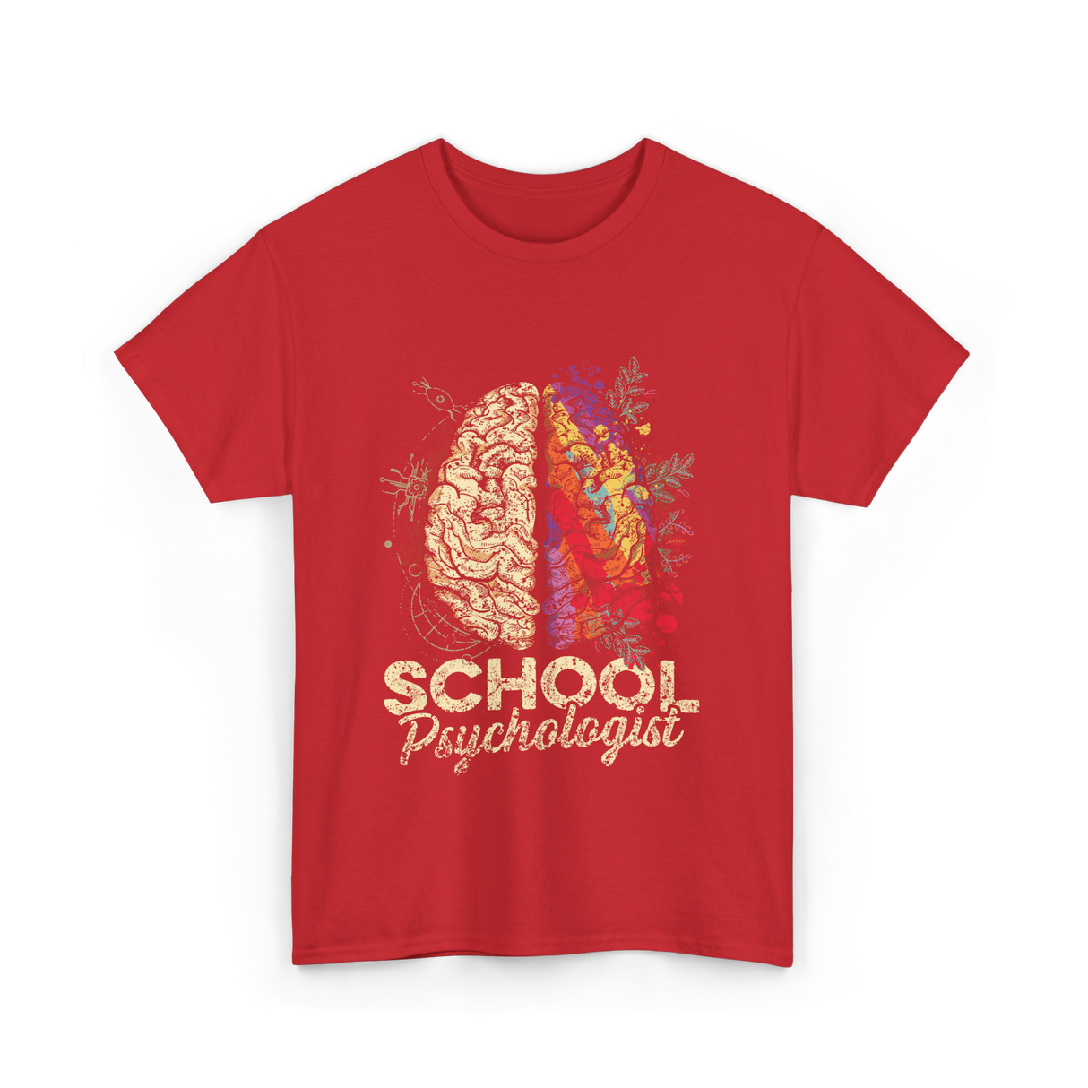 School Psychologist Psychology Brain T-Shirt - Red