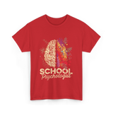 School Psychologist Psychology Brain T-Shirt - Red