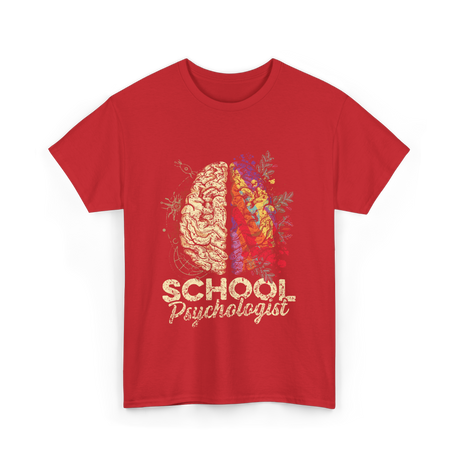 School Psychologist Psychology Brain T-Shirt - Red