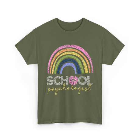 School Psychologist Psychology T-Shirt - Military Green