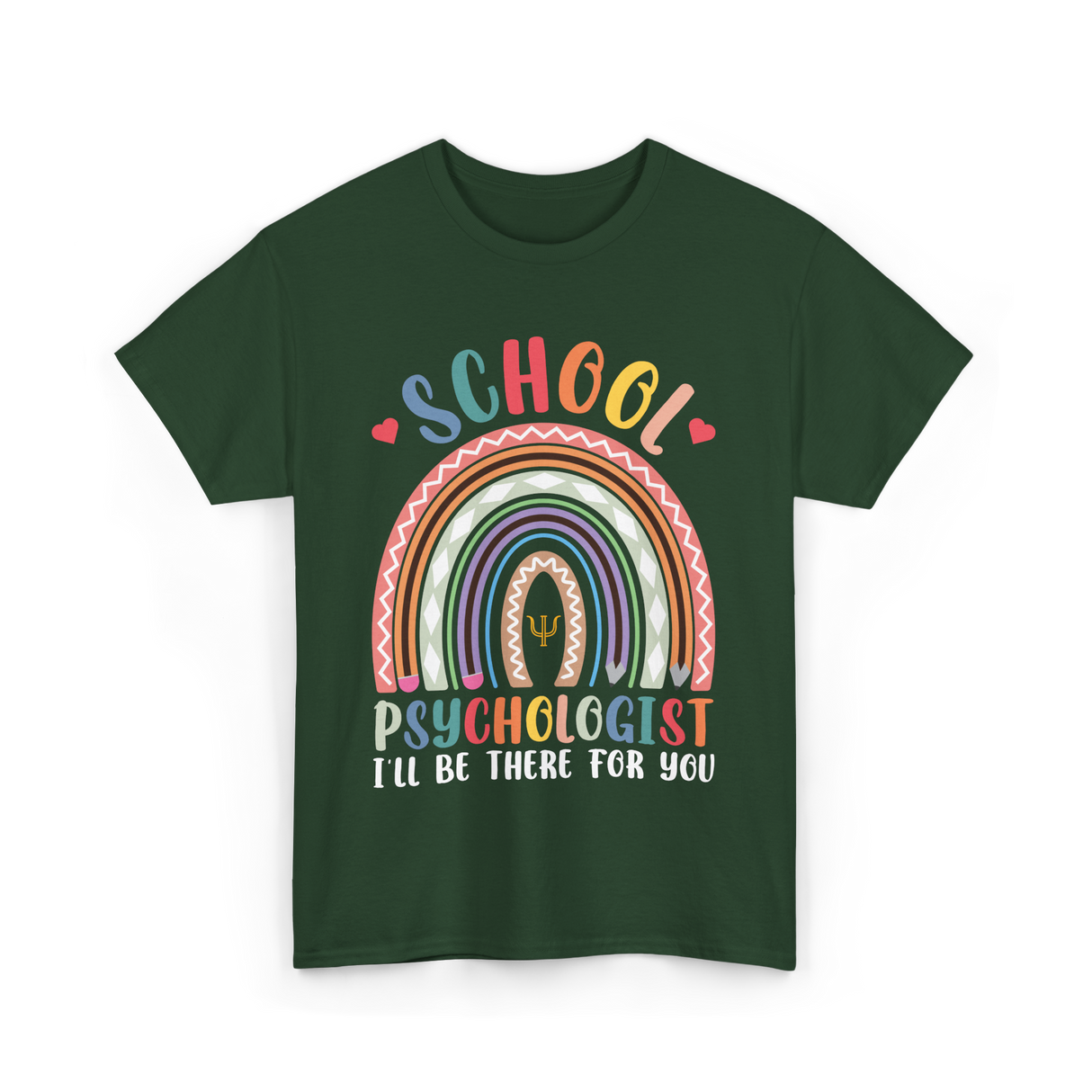 School Psychologist Psychology T-Shirt - Forest Green