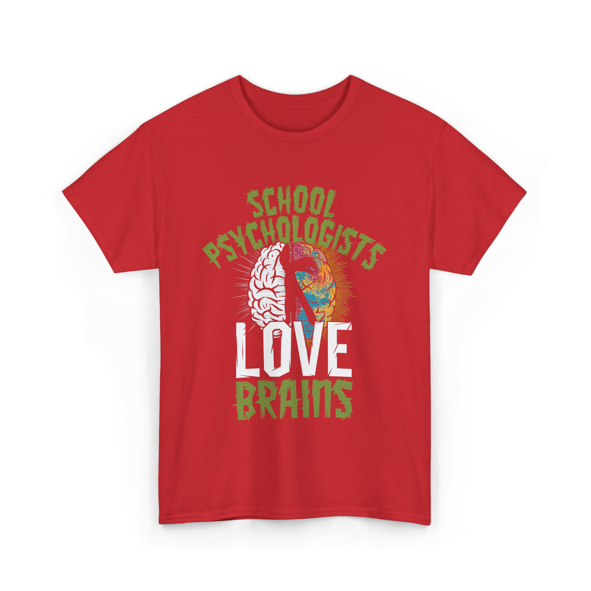 School Psychologists Love Brains Psychology T-Shirt - Red