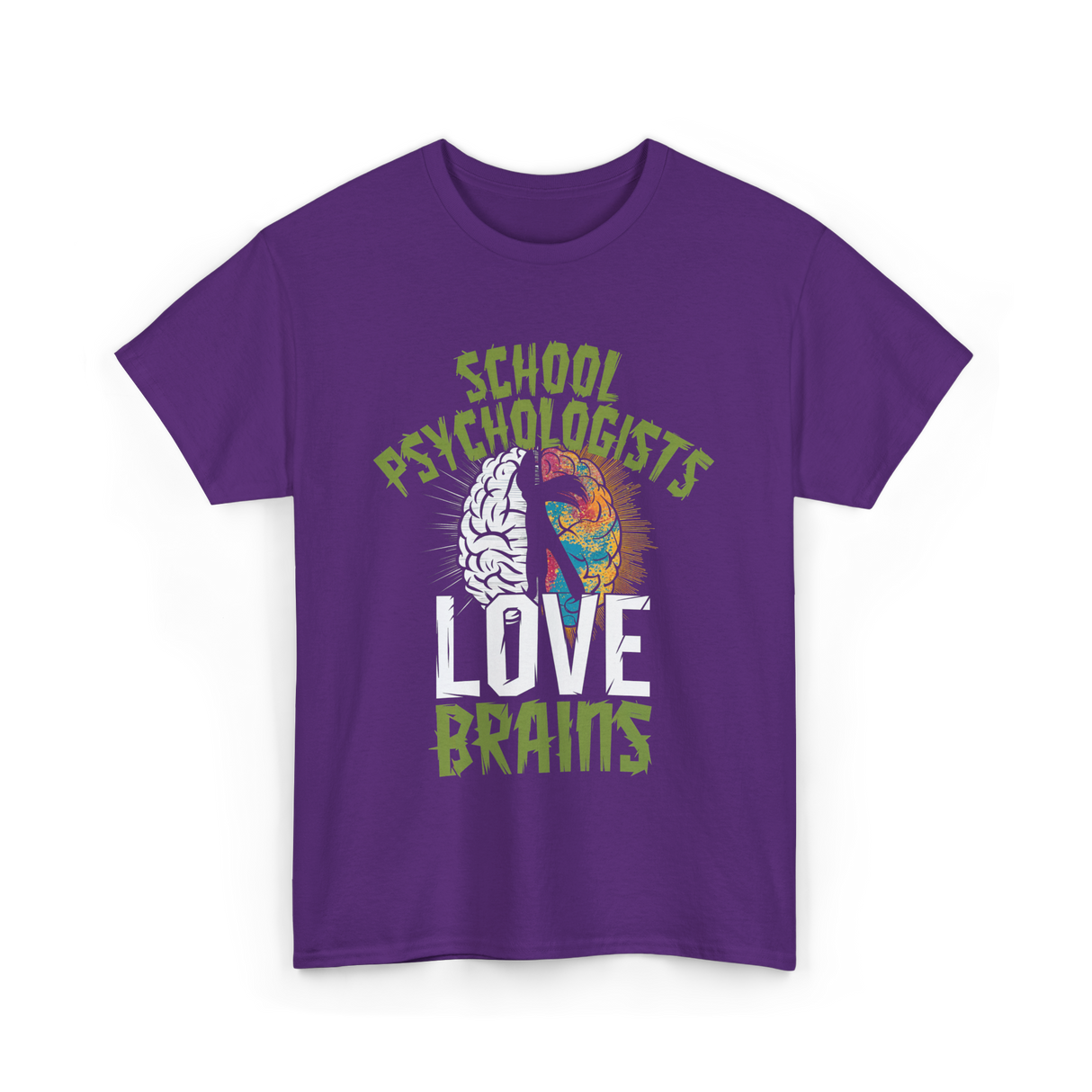 School Psychologists Love Brains Psychology T-Shirt - Purple