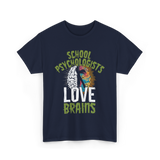 School Psychologists Love Brains Psychology T-Shirt - Navy