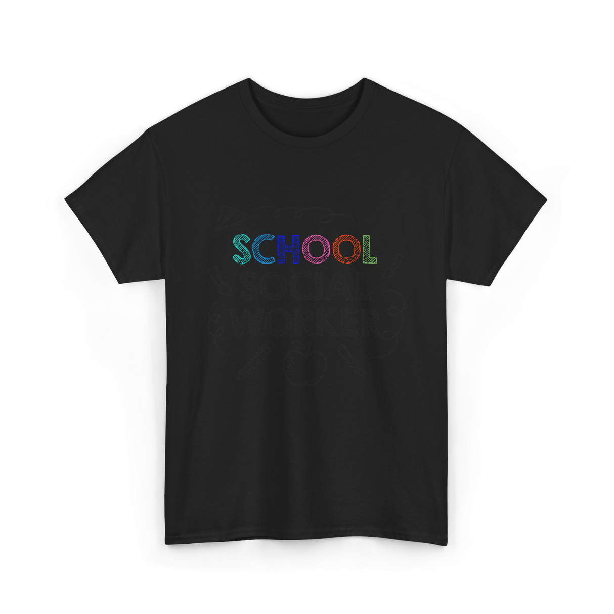 School School Worker Social Workers T-Shirt - Black