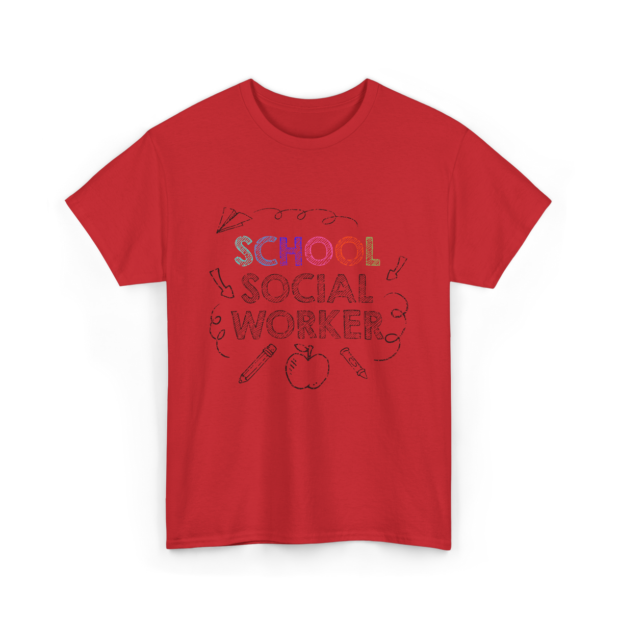 School School Worker Social Workers T-Shirt - Red