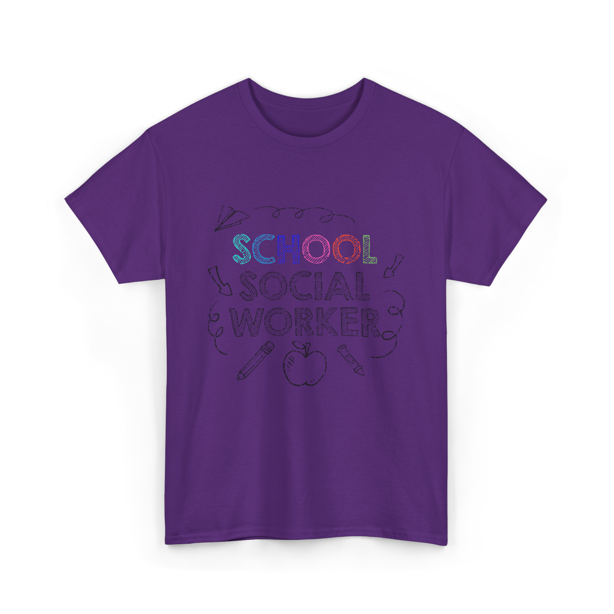 School School Worker Social Workers T-Shirt - Purple