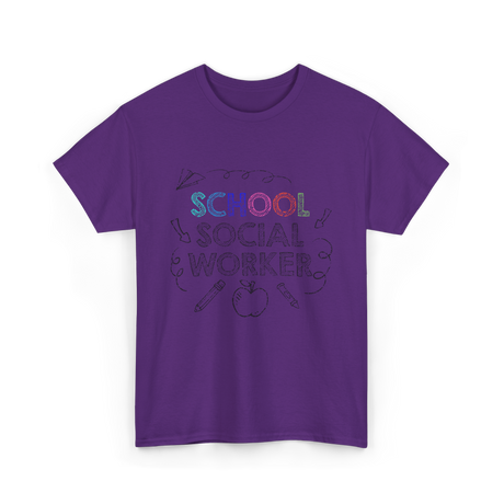 School School Worker Social Workers T-Shirt - Purple