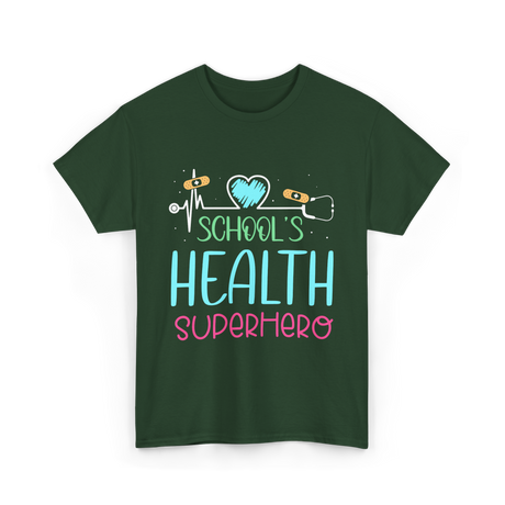 School's Health Superhero Health T-Shirt - Forest Green