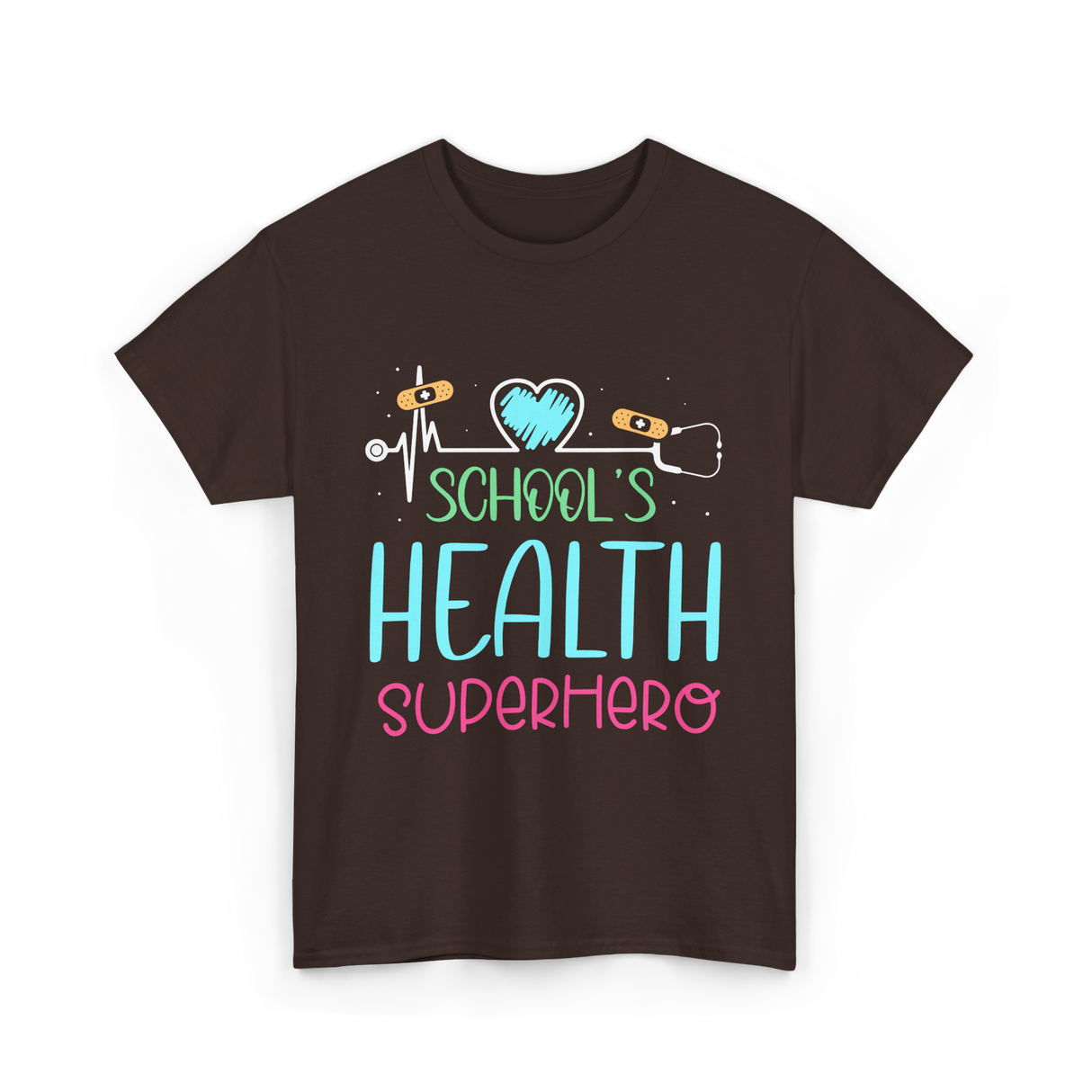 School's Health Superhero Health T-Shirt - Dark Chocolate