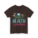 School's Health Superhero Health T-Shirt - Dark Chocolate