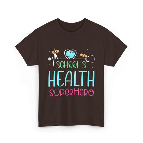 School's Health Superhero Health T-Shirt - Dark Chocolate