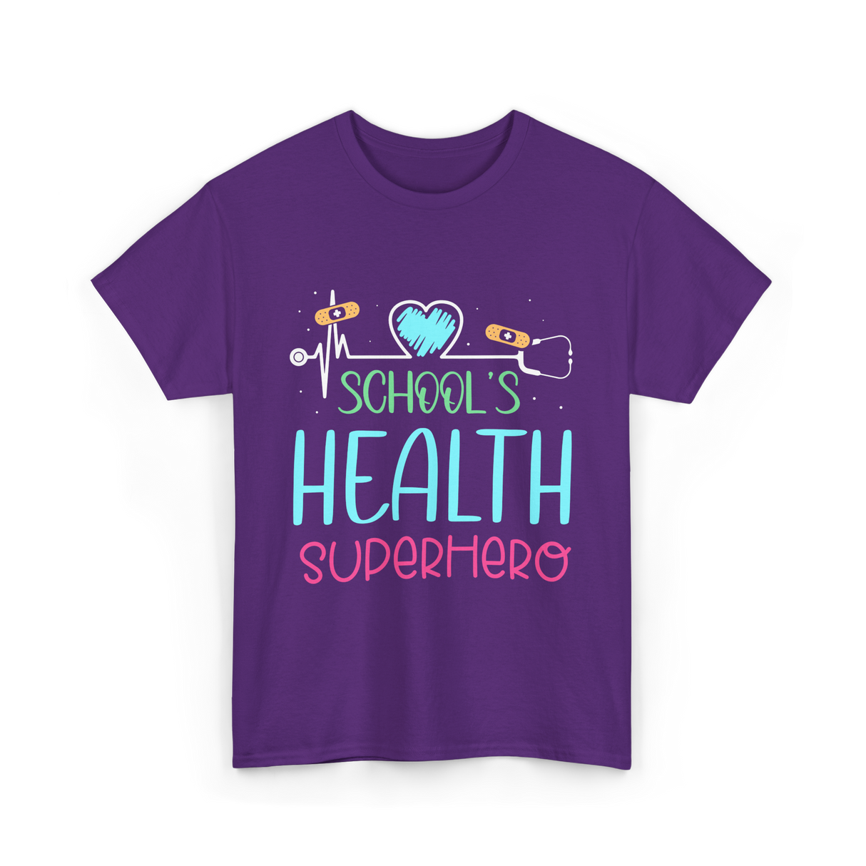 School's Health Superhero Health T-Shirt - Purple