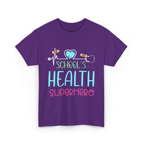 School's Health Superhero Health T-Shirt - Purple