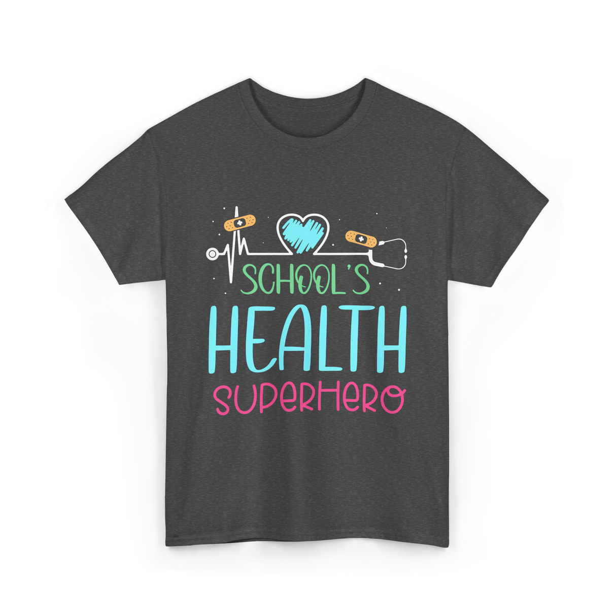 School's Health Superhero Health T-Shirt - Dark Heather