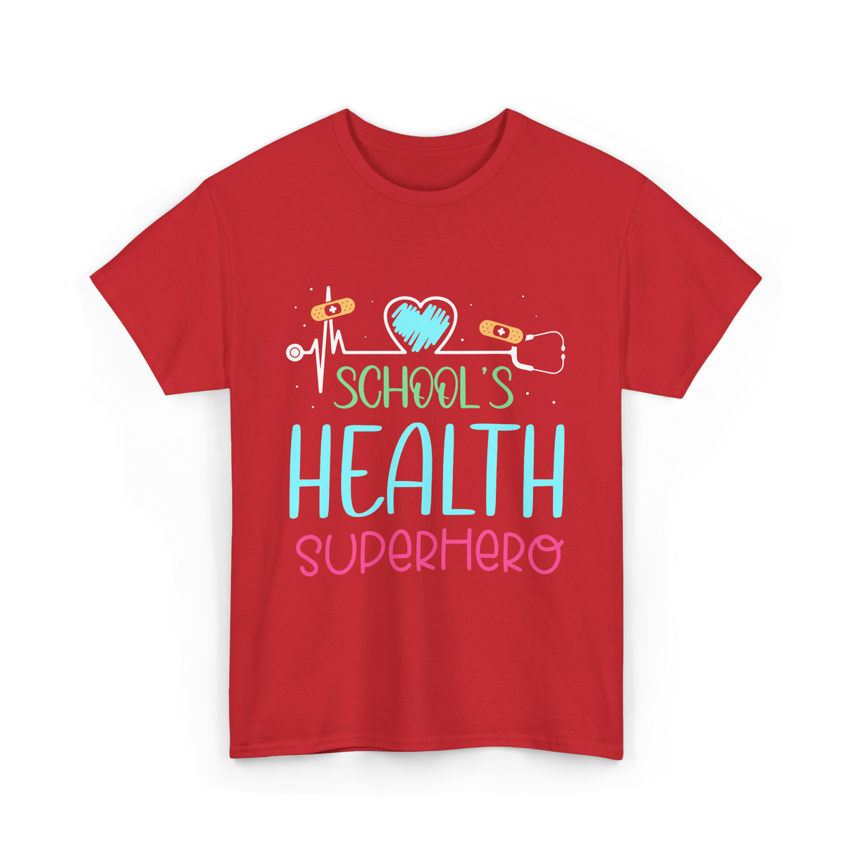 School's Health Superhero Health T-Shirt - Red