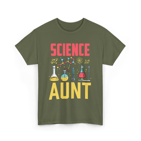 Science Aunt Science Educator T-Shirt - Military Green