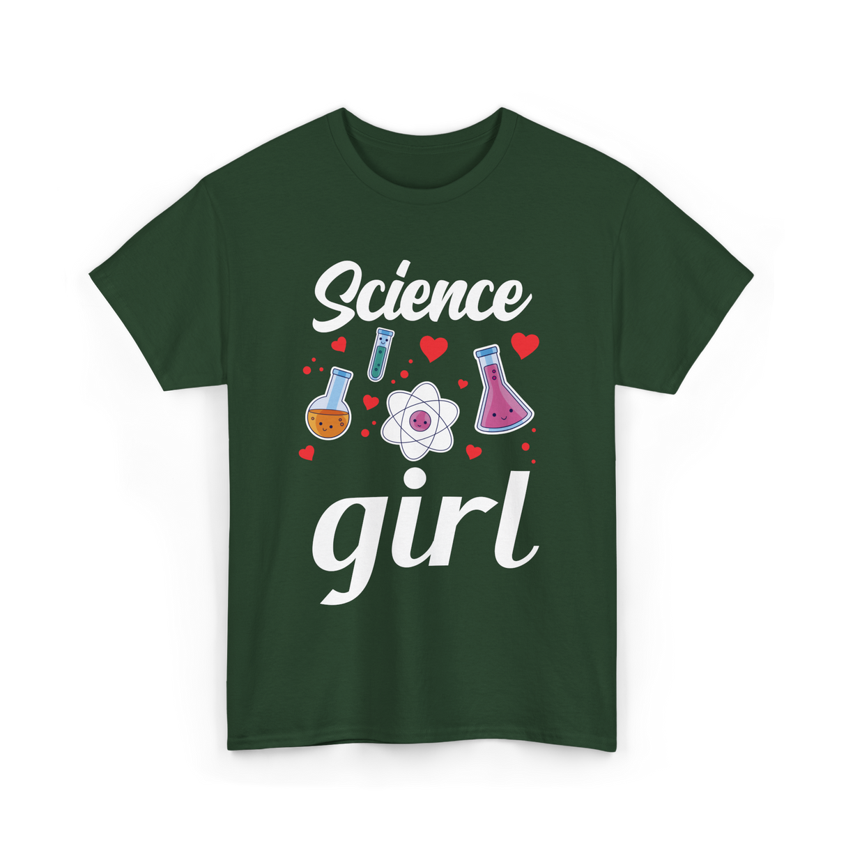 Science Girl STEM Scientist T-Shirt - Forest Green