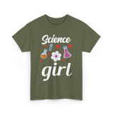 Science Girl STEM Scientist T-Shirt - Military Green