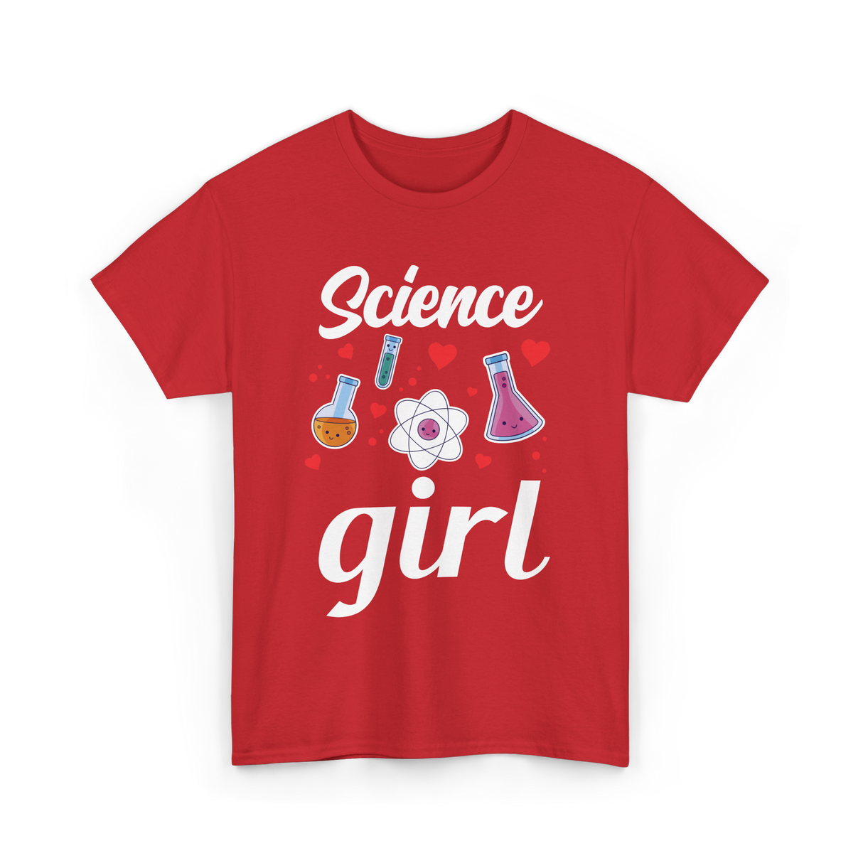 Science Girl STEM Scientist T-Shirt - Red