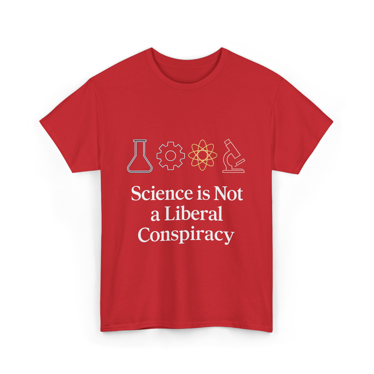 Science is Not Conspiracy Science T-Shirt - Red