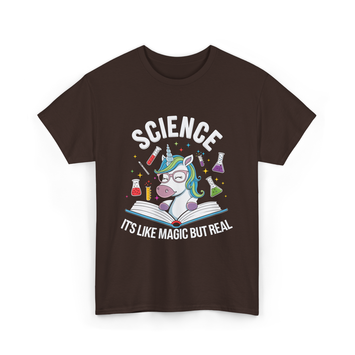 Science It's Like Magic Unicorn T-Shirt - Dark Chocolate