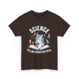 Science It's Like Magic Unicorn T-Shirt - Dark Chocolate