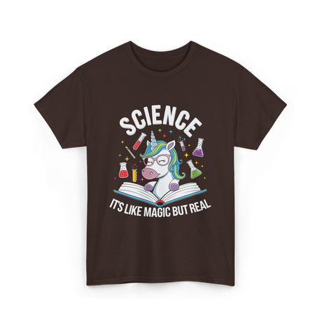 Science It's Like Magic Unicorn T-Shirt - Dark Chocolate