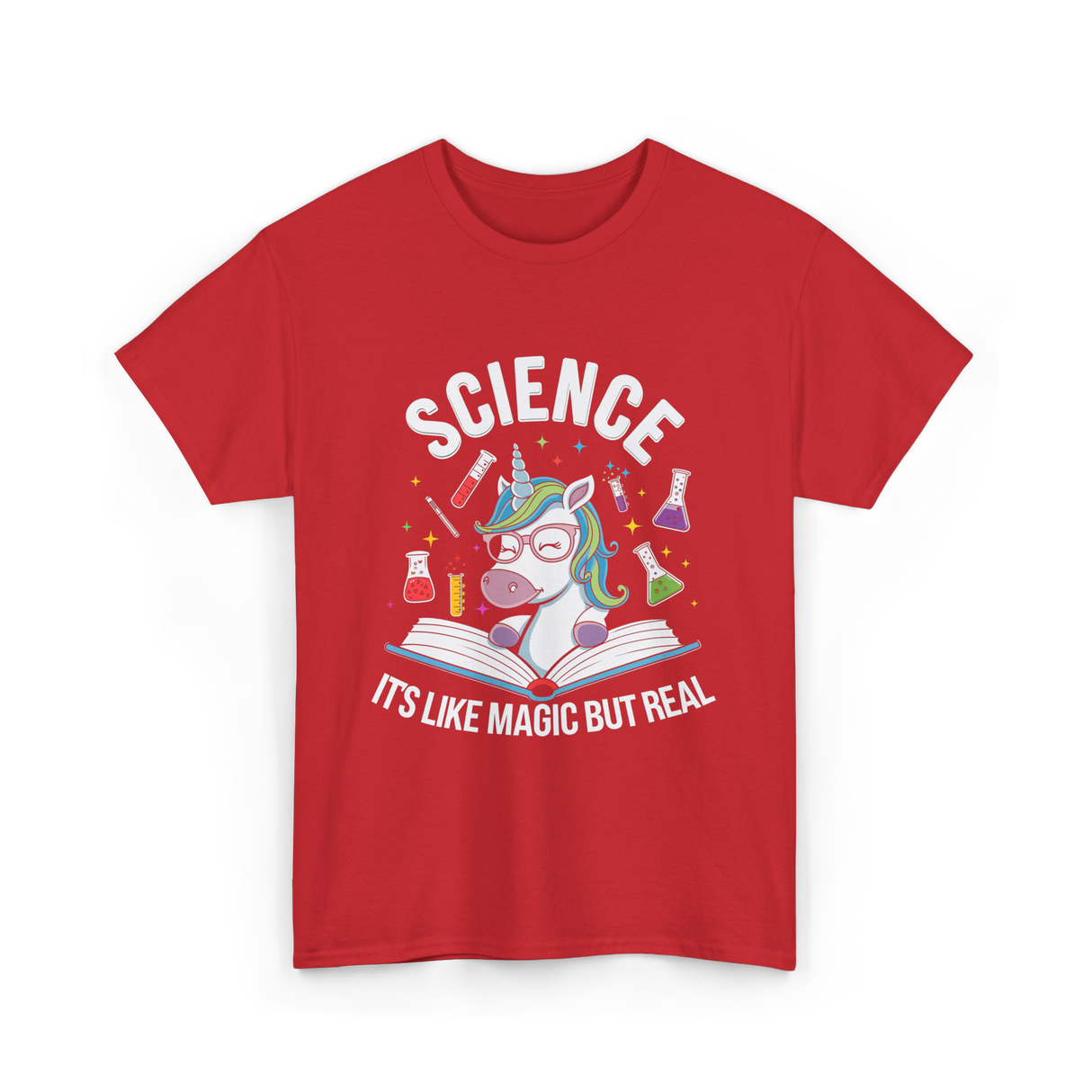 Science It's Like Magic Unicorn T-Shirt - Red