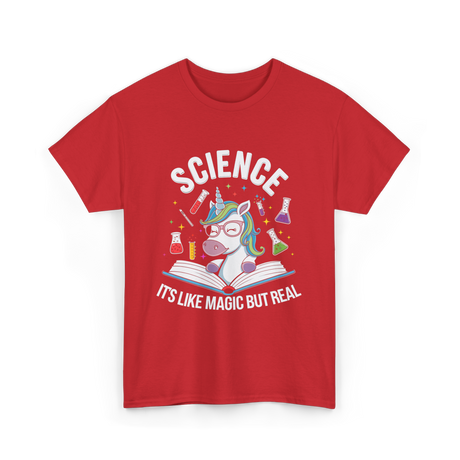 Science It's Like Magic Unicorn T-Shirt - Red