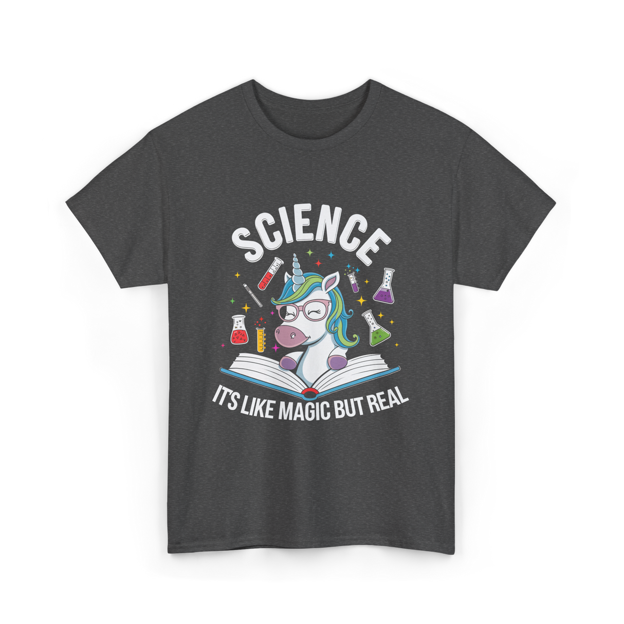 Science It's Like Magic Unicorn T-Shirt - Dark Heather