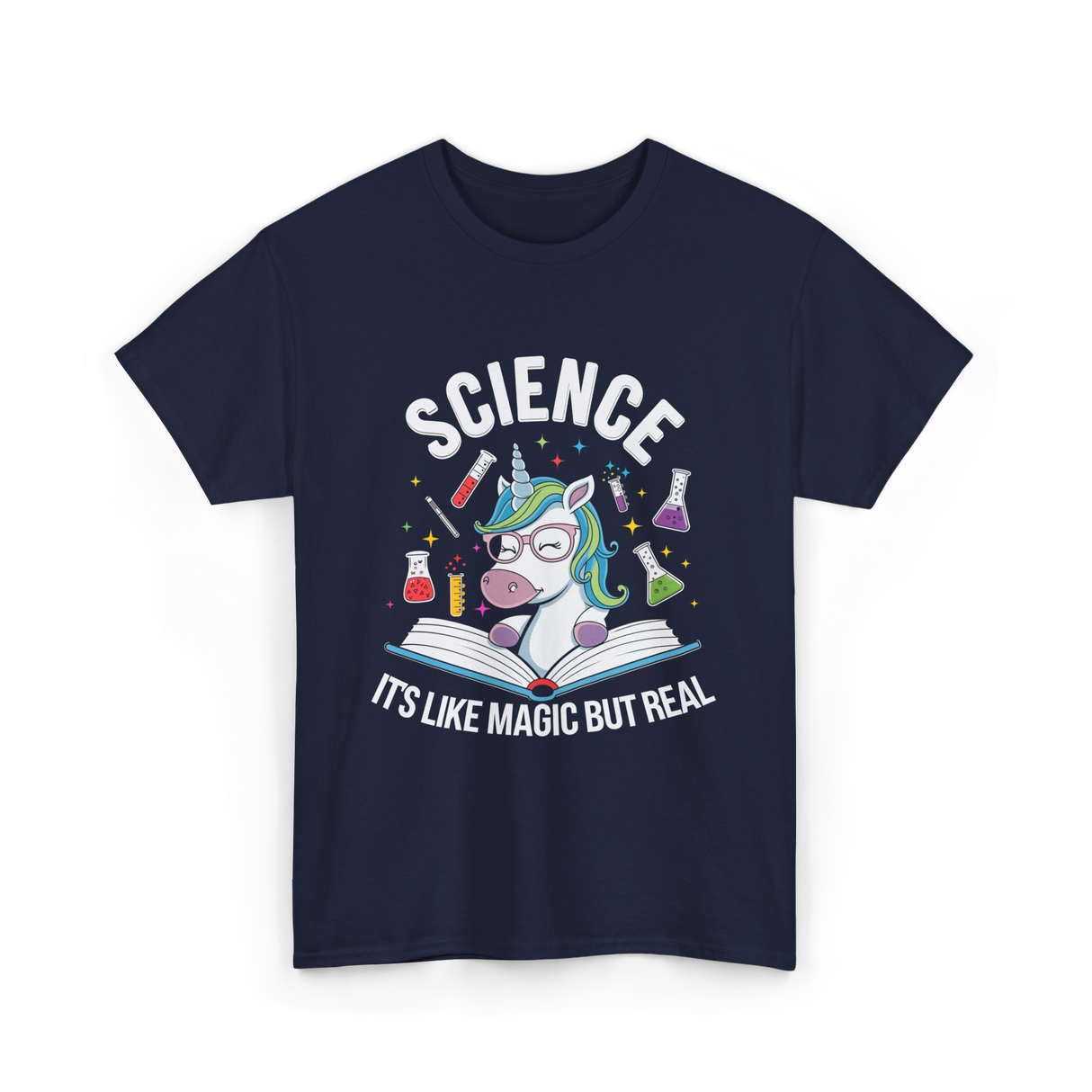 Science It's Like Magic Unicorn T-Shirt - Navy