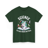 Science It's Like Magic Unicorn T-Shirt - Forest Green