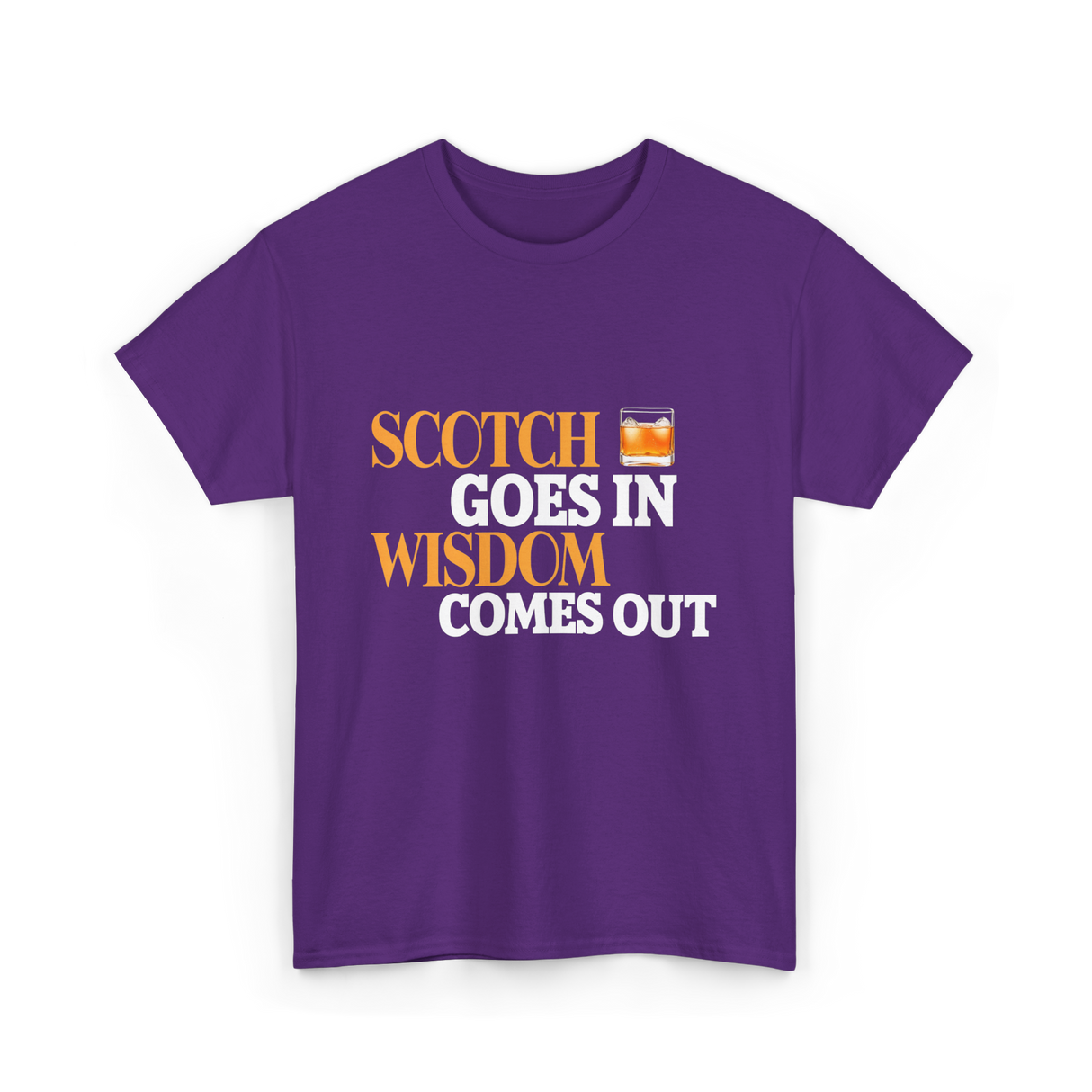 Scotch Goes In Wisdom Whiskey T-Shirt - Purple