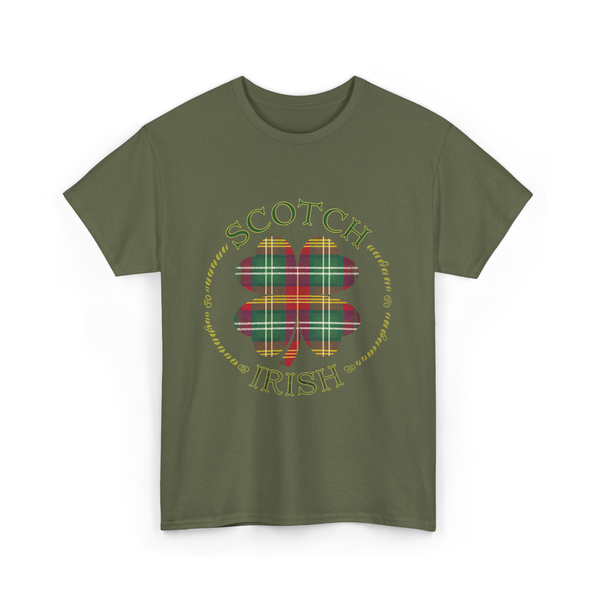 Scotch Irish Clover Scottish Pride T-Shirt - Military Green