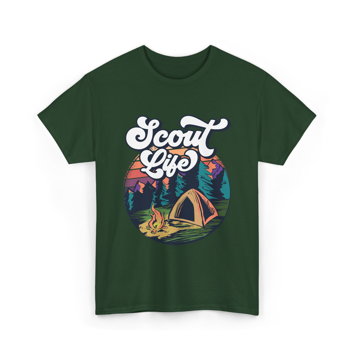 Scout Life Camping Outdoors Adventure T-Shirt - Forest Green