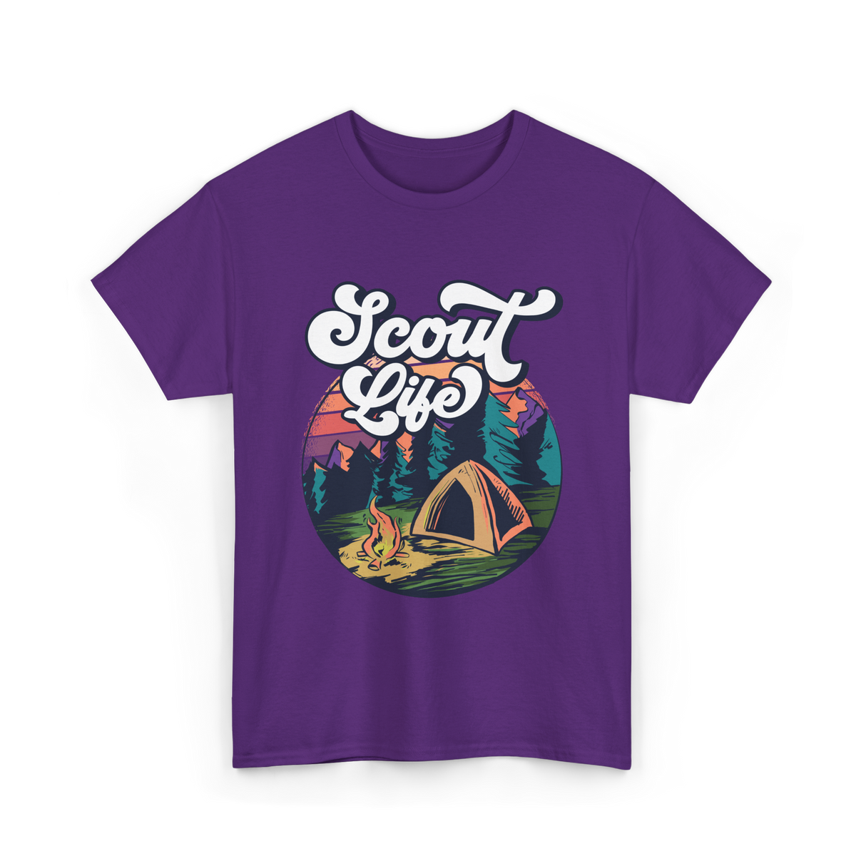 Scout Life Camping Outdoors Adventure T-Shirt - Purple