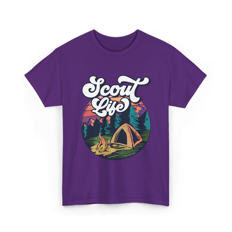 Scout Life Camping Outdoors Adventure T-Shirt - Purple