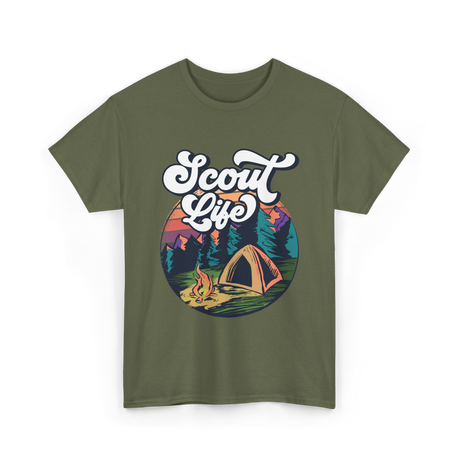 Scout Life Camping Outdoors Adventure T-Shirt - Military Green