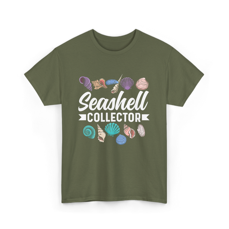 Seashell Collector Beach Seashells T-Shirt - Military Green