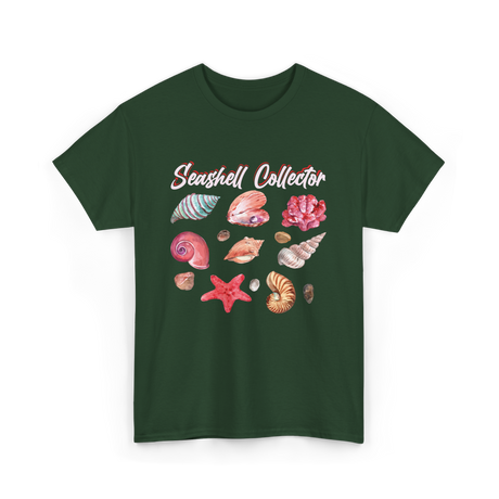 Seashell Collector Beach Seashells T-Shirt - Forest Green