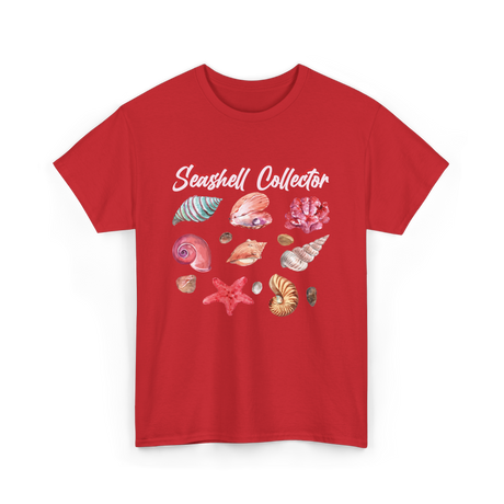 Seashell Collector Beach Seashells T-Shirt - Red