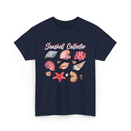 Seashell Collector Beach Seashells T-Shirt - Navy