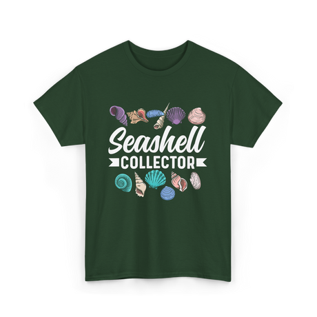 Seashell Collector Beach Seashells T-Shirt - Forest Green