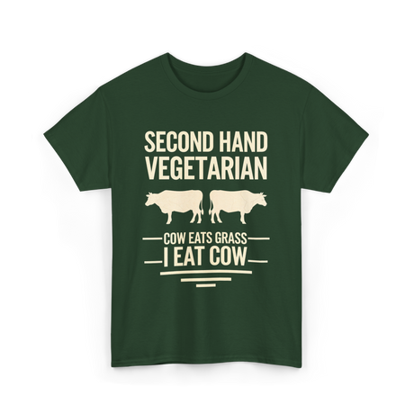 Second Hand Vegetarian Carnivore T-Shirt - Forest Green