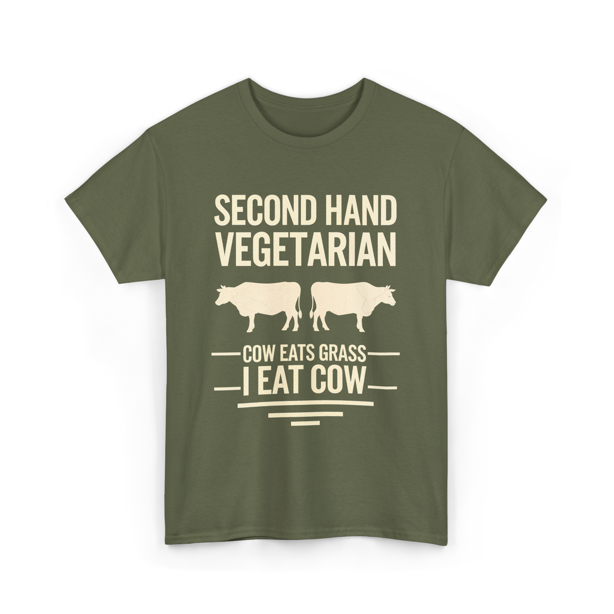 Second Hand Vegetarian Carnivore T-Shirt - Military Green