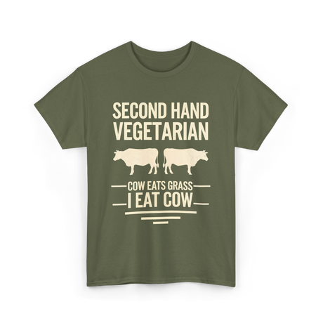 Second Hand Vegetarian Carnivore T-Shirt - Military Green